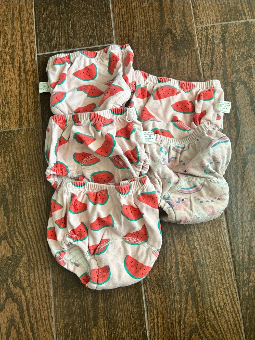 2T-3T Pink Watermelon Print Toddler Training Pants - Pack of 5